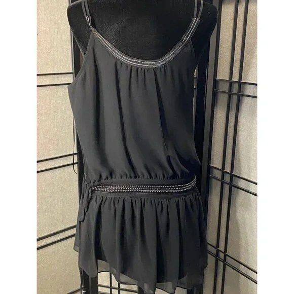 Guess Beaded Dressy Tank Beaded Size 3 Jet Black - Picture 3 of 13